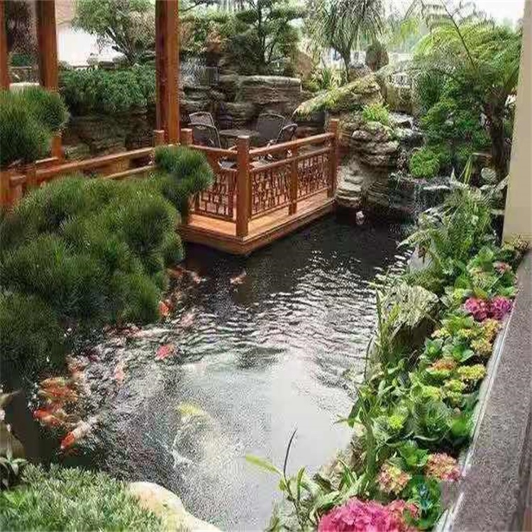 巴里坤别墅庭院景观设计鱼池